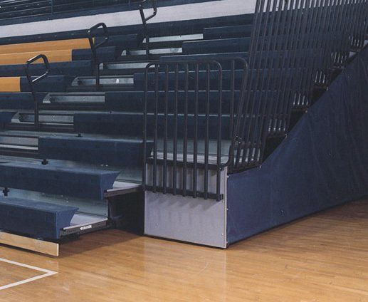 Three-quarter view of Interkal ADA compliant 2 row permanent notchout with front safety rail.