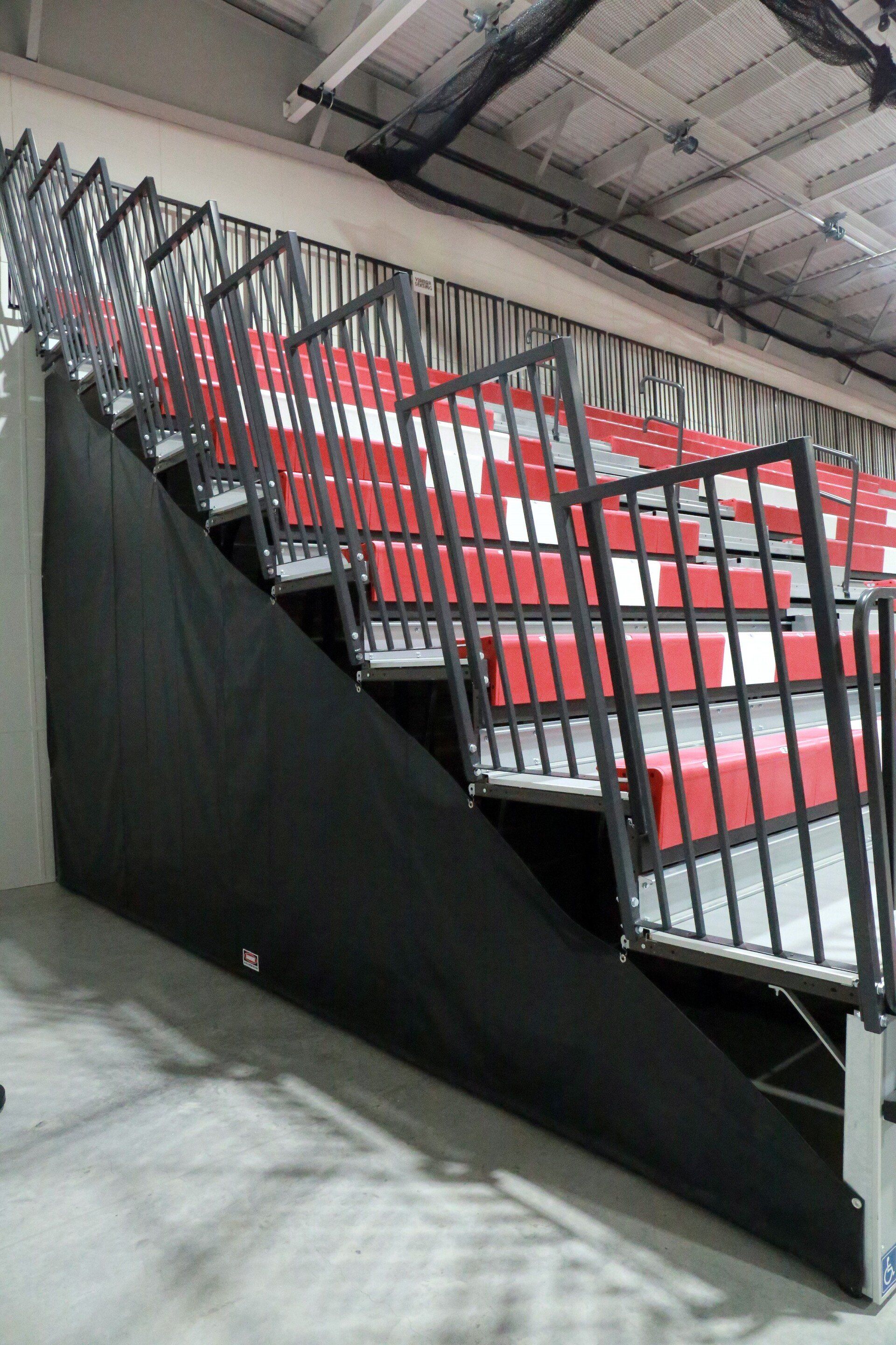 Black Interkal POLARIS multi-purpose seats with Comfoback Backrests, and EXCEL Seat Modules at the Houston High School gym.