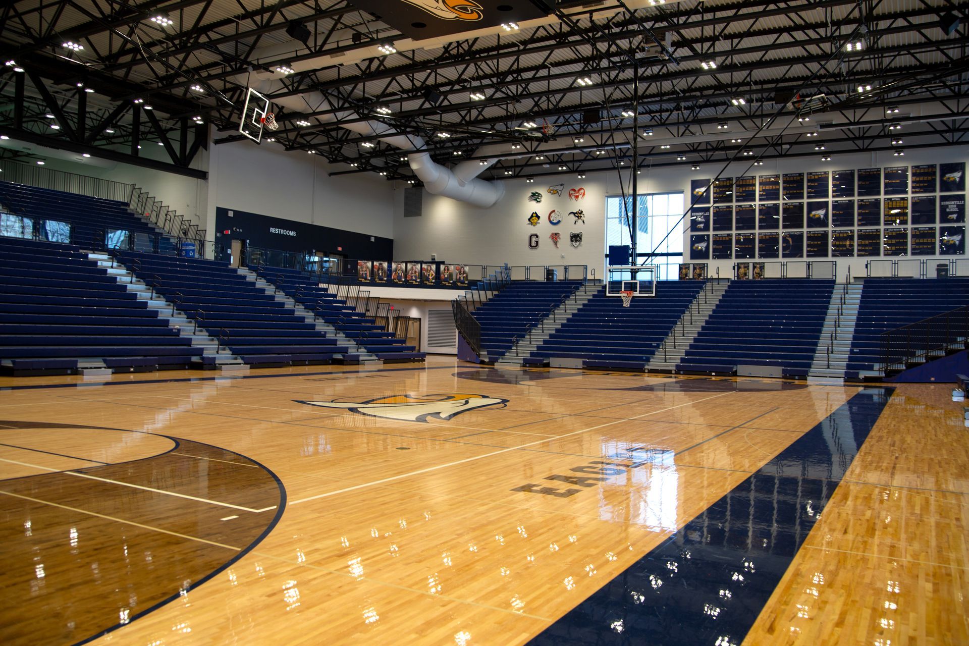 The award-winning gymnasium at Hudsonville High School, featuring EXCEL Seat Modules provides everyone with an amazing view.