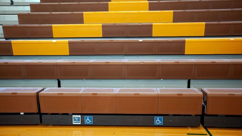 A closeup of the Interkal recoverable notchout for ADA compliance, in the recovered position, ready for usage.