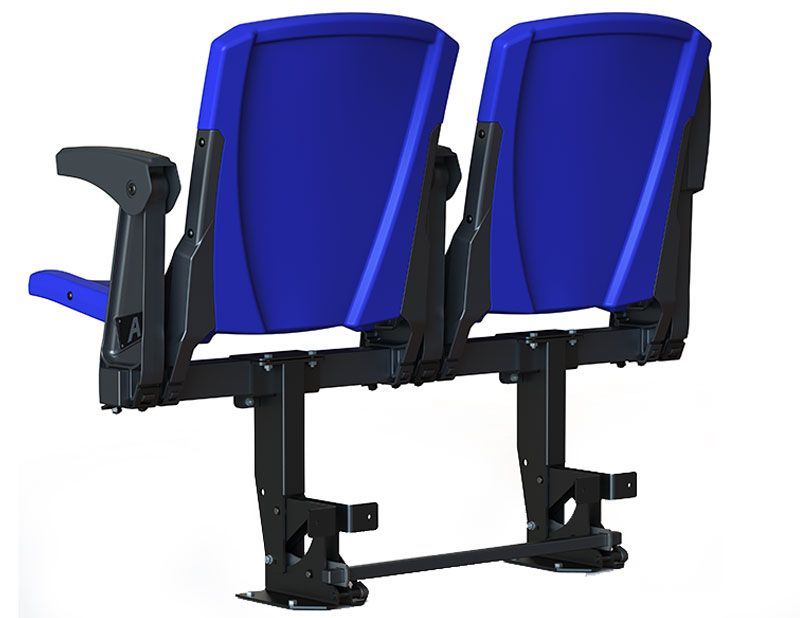 Back rendering of Interkal VISION Platform Chair in semi-manual operation, with armrests.
