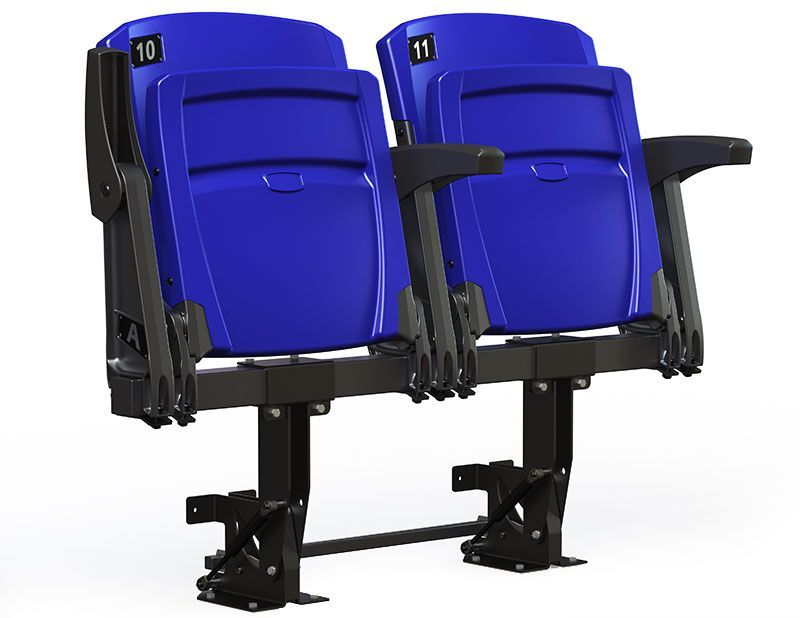 Front rendering of Interkal VISION Platform Chair in semi-manual operation, with armrests.