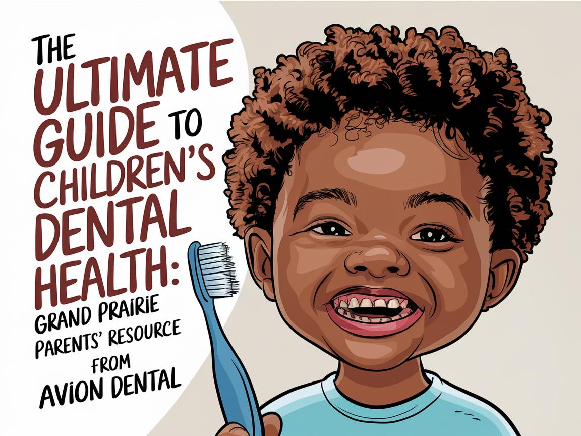 A cartoon illustration of a smiling child with healthy teeth