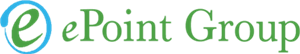 A green and blue logo for e point group