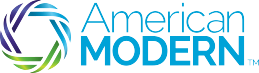 A logo for american modern with a colorful design
