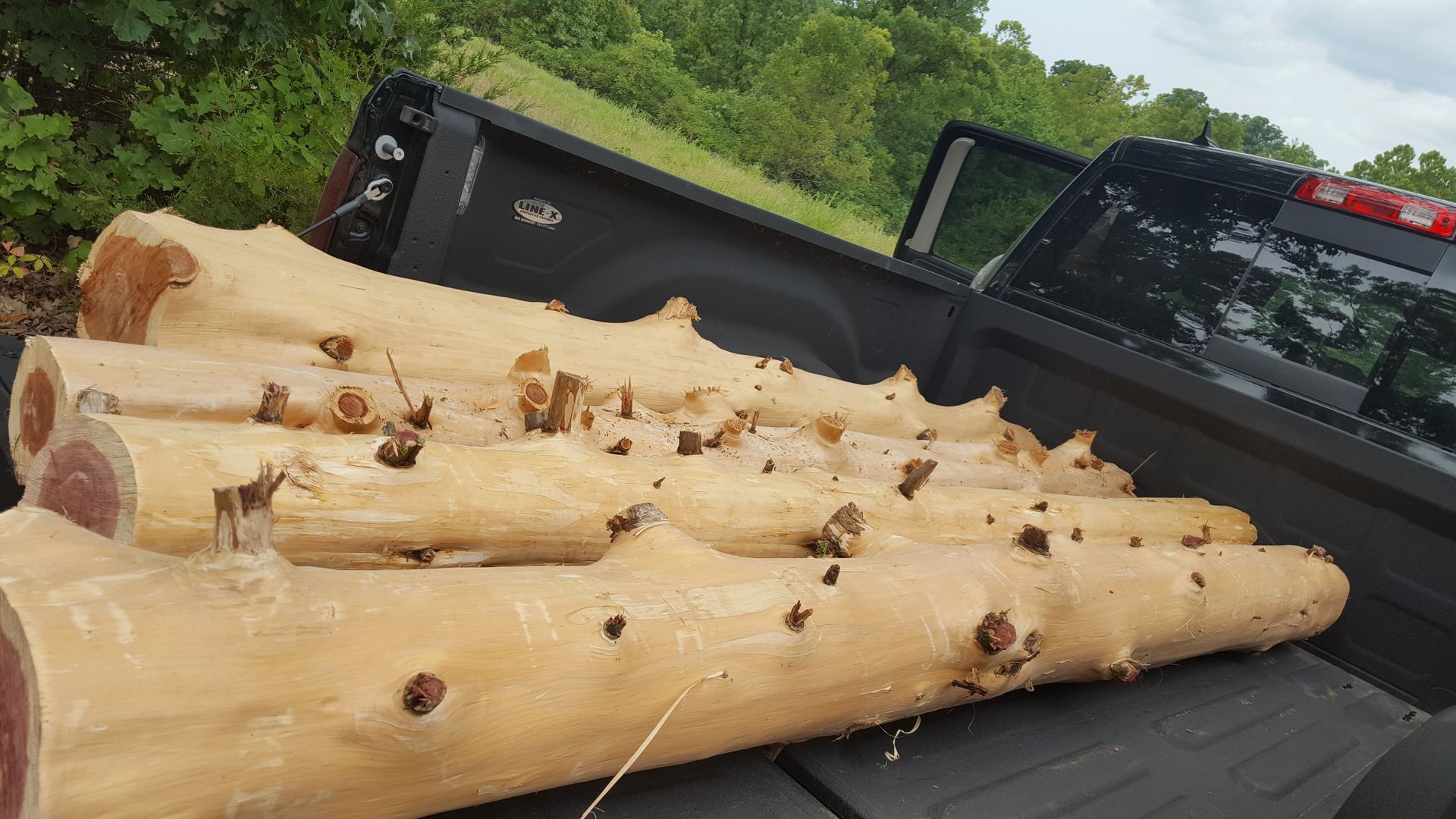 Cedar Beams in a truck bed