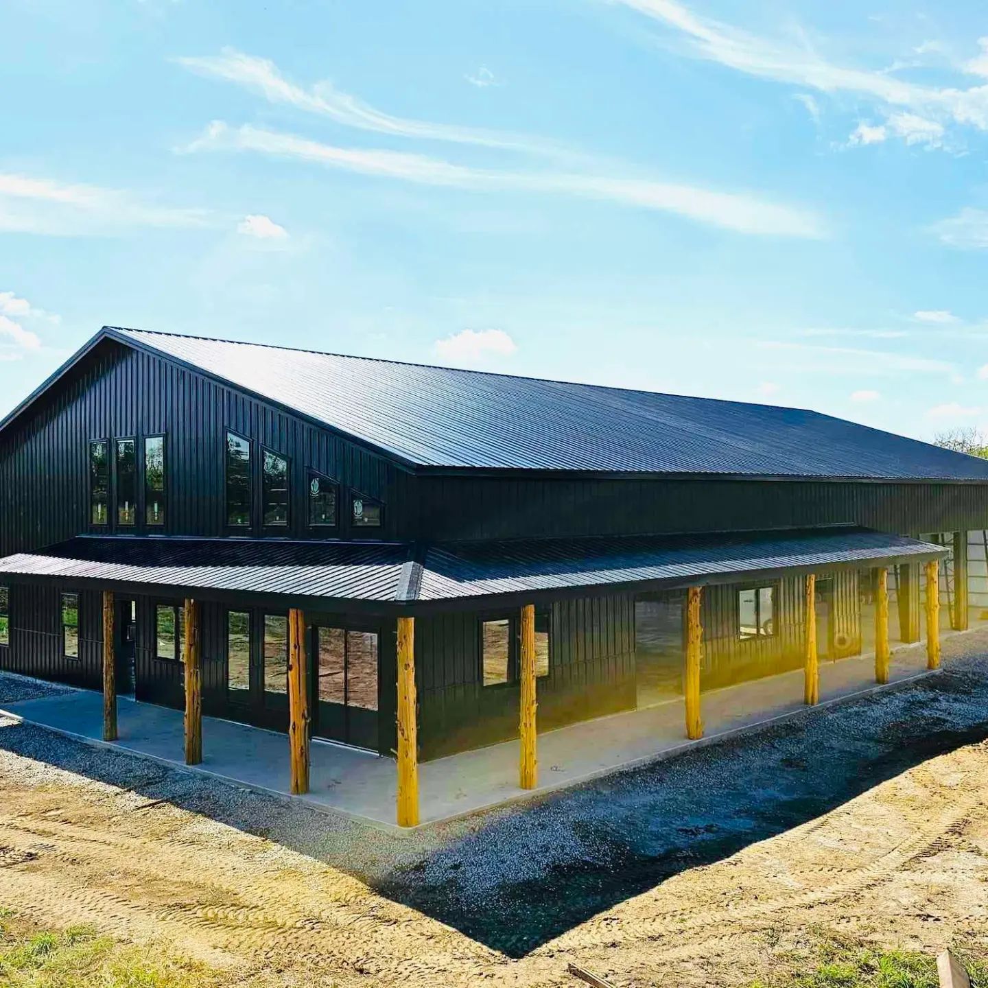 wraparound porch with cedar posts