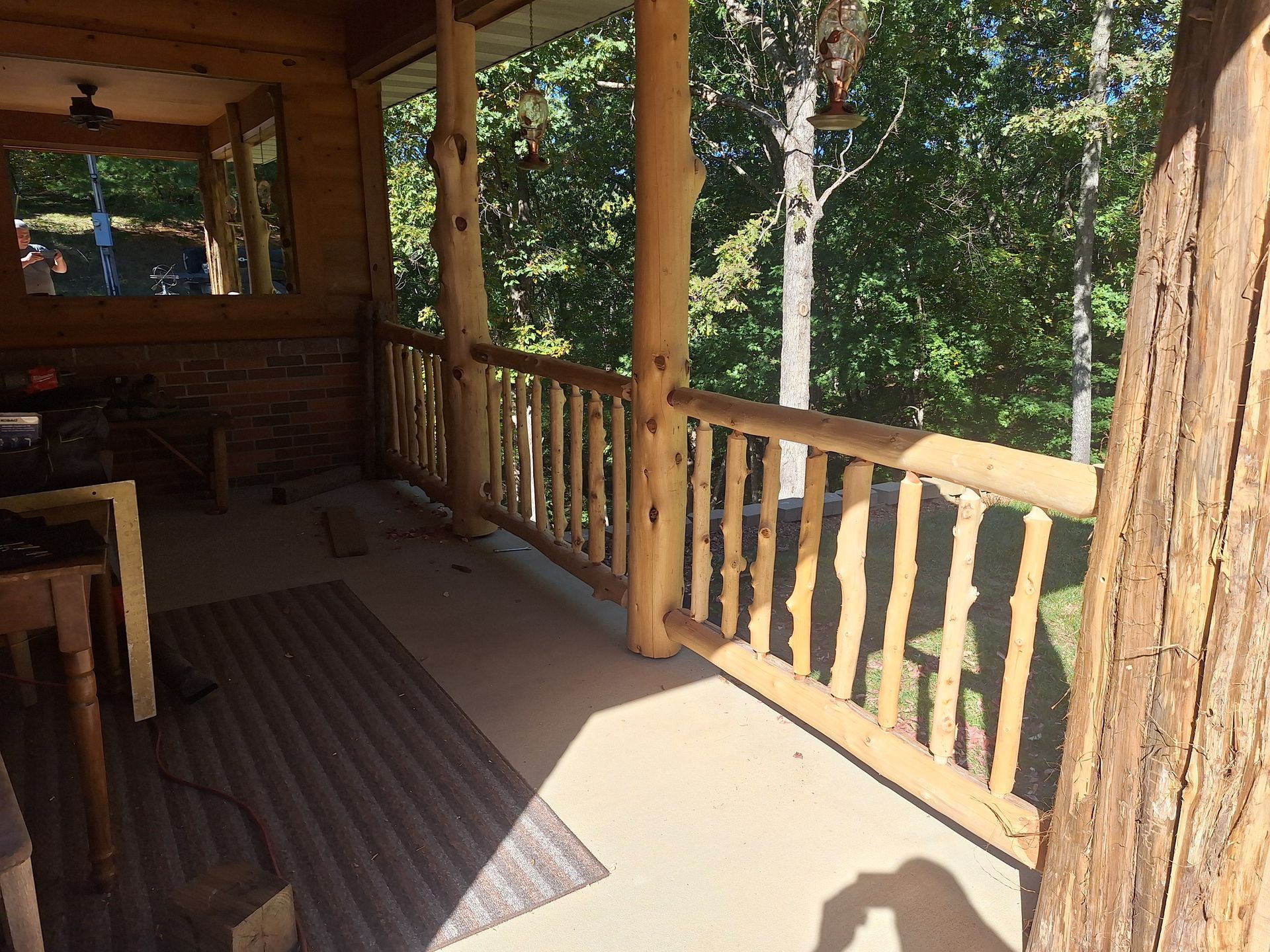 porch railing custom made built from cedar