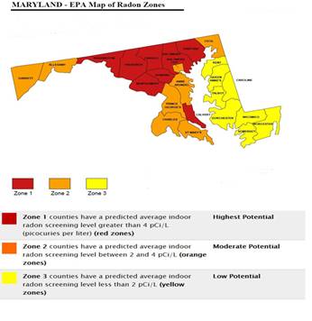 Radon zone map — Edgewood, MD — GEO Environmental Services