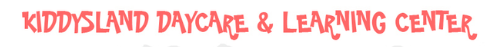 Kiddysland Daycare & Learning Center text in red.