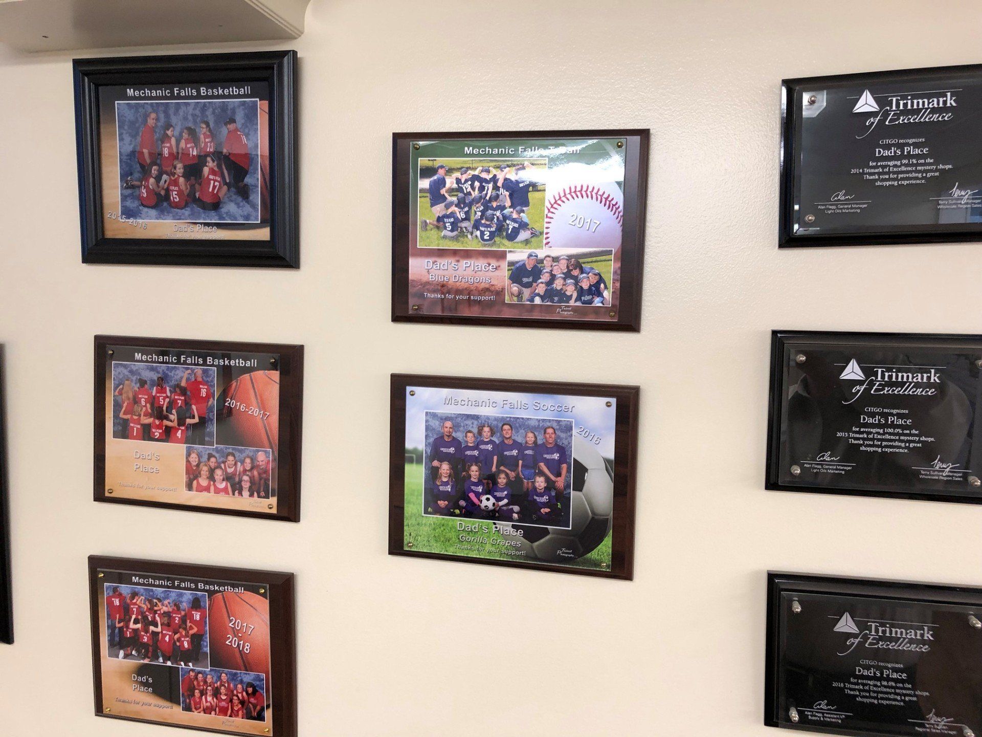 team award wall