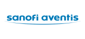 Le logo sanofi aventis est bleu et blanc sur fond blanc.