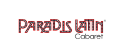 Un logo rouge pour le cabaret paradis latin sur fond blanc.