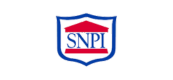 Le logo du snpi est un bouclier avec un bâtiment dessus.