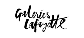 Un logo noir et blanc pour les galeries lafayette.