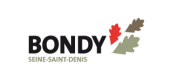 Un logo pour bondy seine saint denis avec trois feuilles sur fond blanc.
