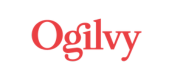 Un logo ogilvy rouge sur fond blanc.