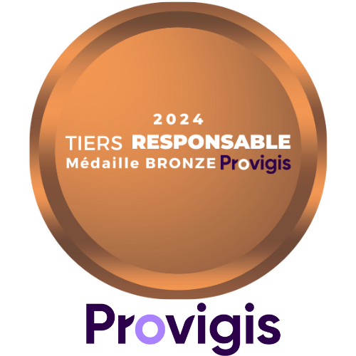 Un cercle marron avec les mots tiers responsable dessus