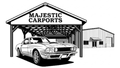 Majestic Carports logo: Classic car under a carport with the company name, adjacent building in the background.