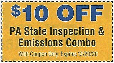 Inspection and Emissions Combo Discount — York, PA — Witmer Automotive