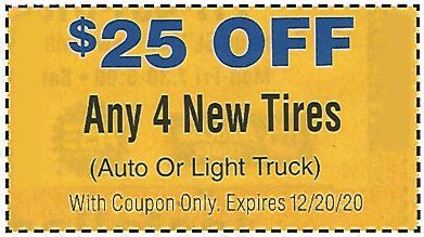 Any Four New Tires Discount — York, PA — Witmer Automotive