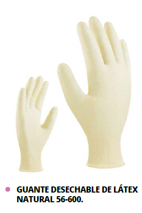 GUANTE DESECHABLE DE LÁTEX NATURAL 56-600.