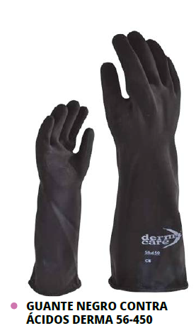 GUANTE NEGRO CONTRA ÁCIDOS DERMA 56-450