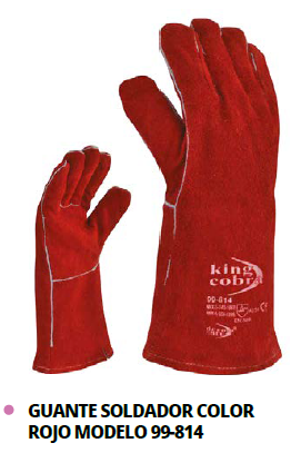 GUANTE SOLDADOR COLOR ROJO MODELO 99-814