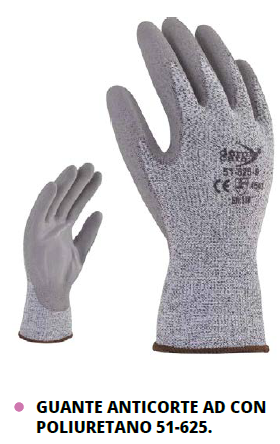 GUANTE ANTICORTE AD CON POLIURETANO 51-625.