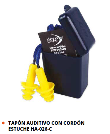 TAPÓN AUDITIVO CON CORDÓN ESTUCHE HA-026-C