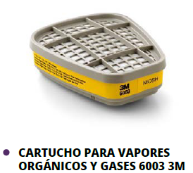 CARTUCHO PARA VAPORES ORGÁNICOS Y GASES 6003 3M