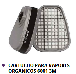 CARTUCHO PARA VAPORES ORGANICOS 6001 3M
