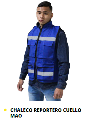 CHALECO REPORTERO CUELLO MAO