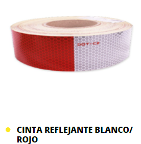 CINTA REFLEJANTE BLANCO/ ROJO