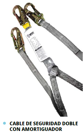 CABLE DE SEGURIDAD DOBLE CON AMORTIGUADOR