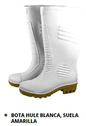 BOTA HULE BLANCA, SUELA AMARILLA