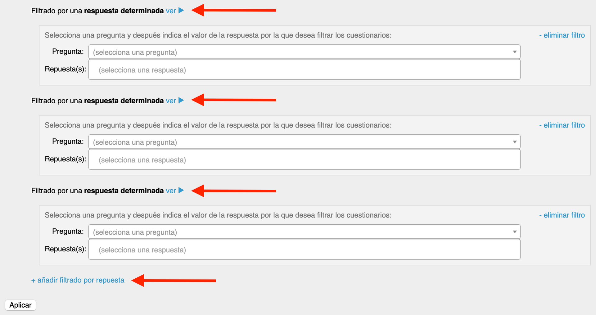 Tres secciones independientes que muestran formularios de inicio de sesión con campos para nombre de usuario y contraseña. Cada una se encuentra bajo un encabezado diferente.