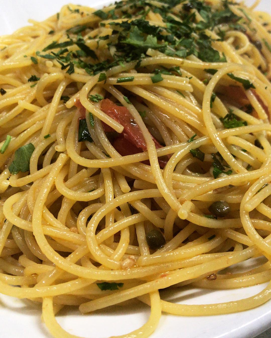 Spaghetti con pancetta