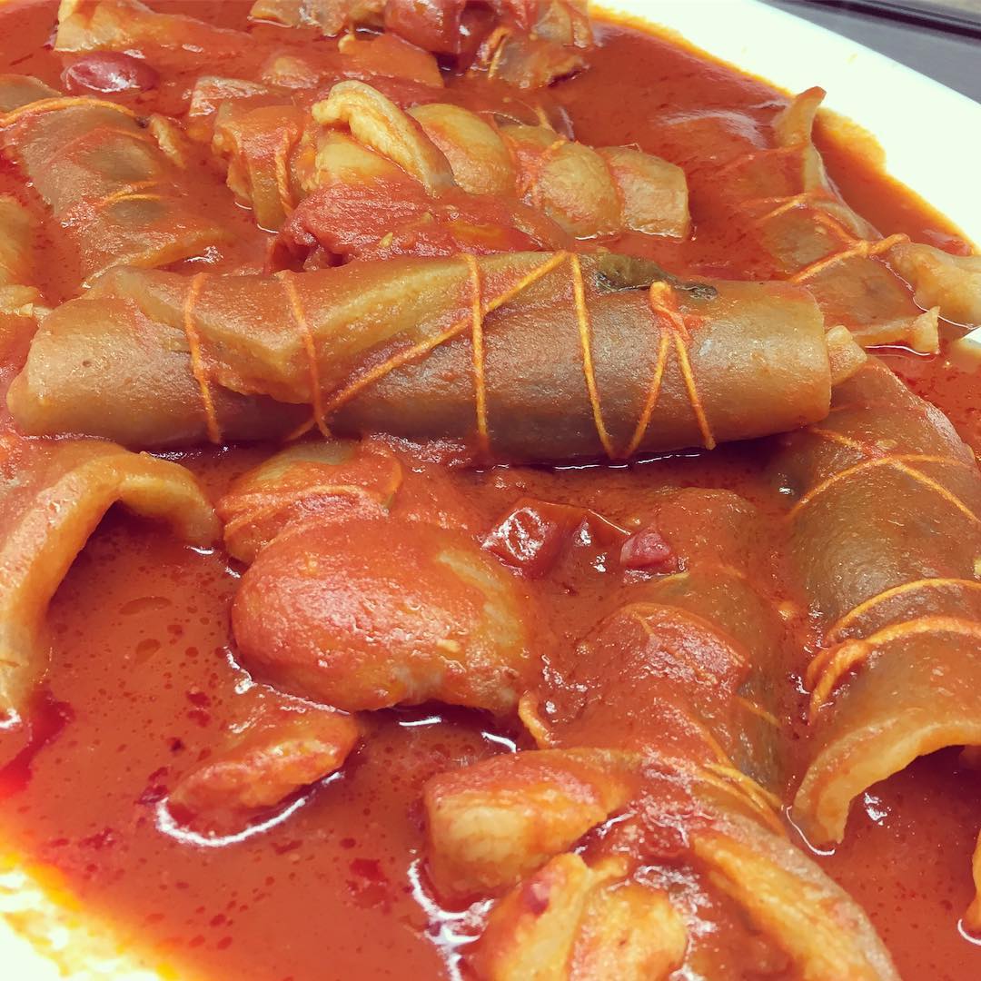 Second dish with tomato sauce