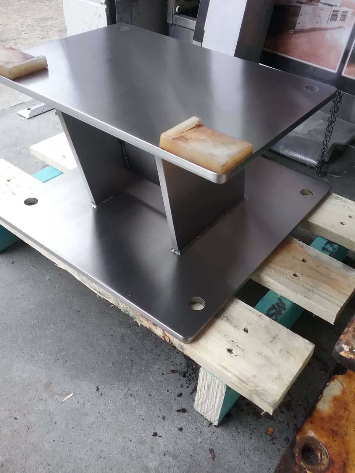 Stainless Steel Table With a Triangular Support — Highlander Metals in Newcastle, NSW 
