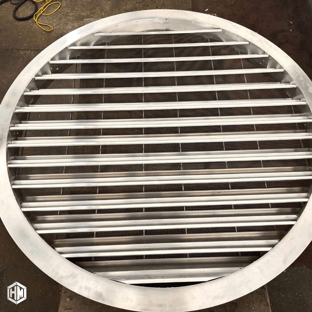 Circular Metal Vent With Horizontal Slats — Highlander Metals in Kirrawee, NSW