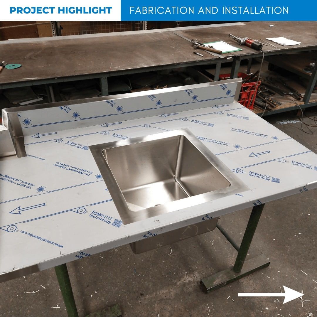 Stainless Steel Sink Installed in a Countertop — Highlander Metals in Bondi, NSW