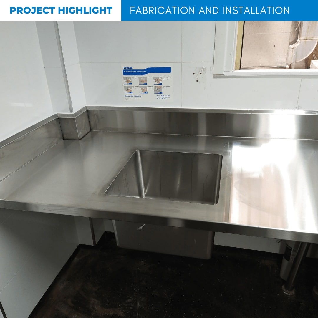 Stainless Steel Sink and Countertop — Highlander Metals in Sutherland Shire, NSW