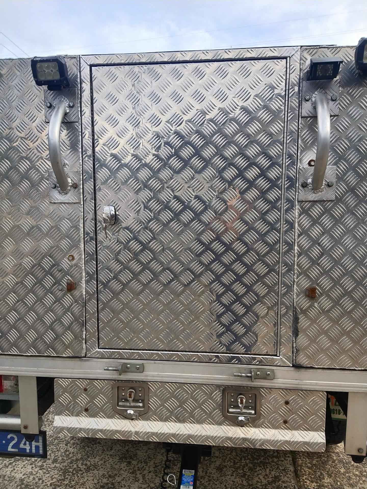 Diamond-plate Metal Storage Compartment on the Back of a Truck — Highlander Metals in Kirrawee, NSW