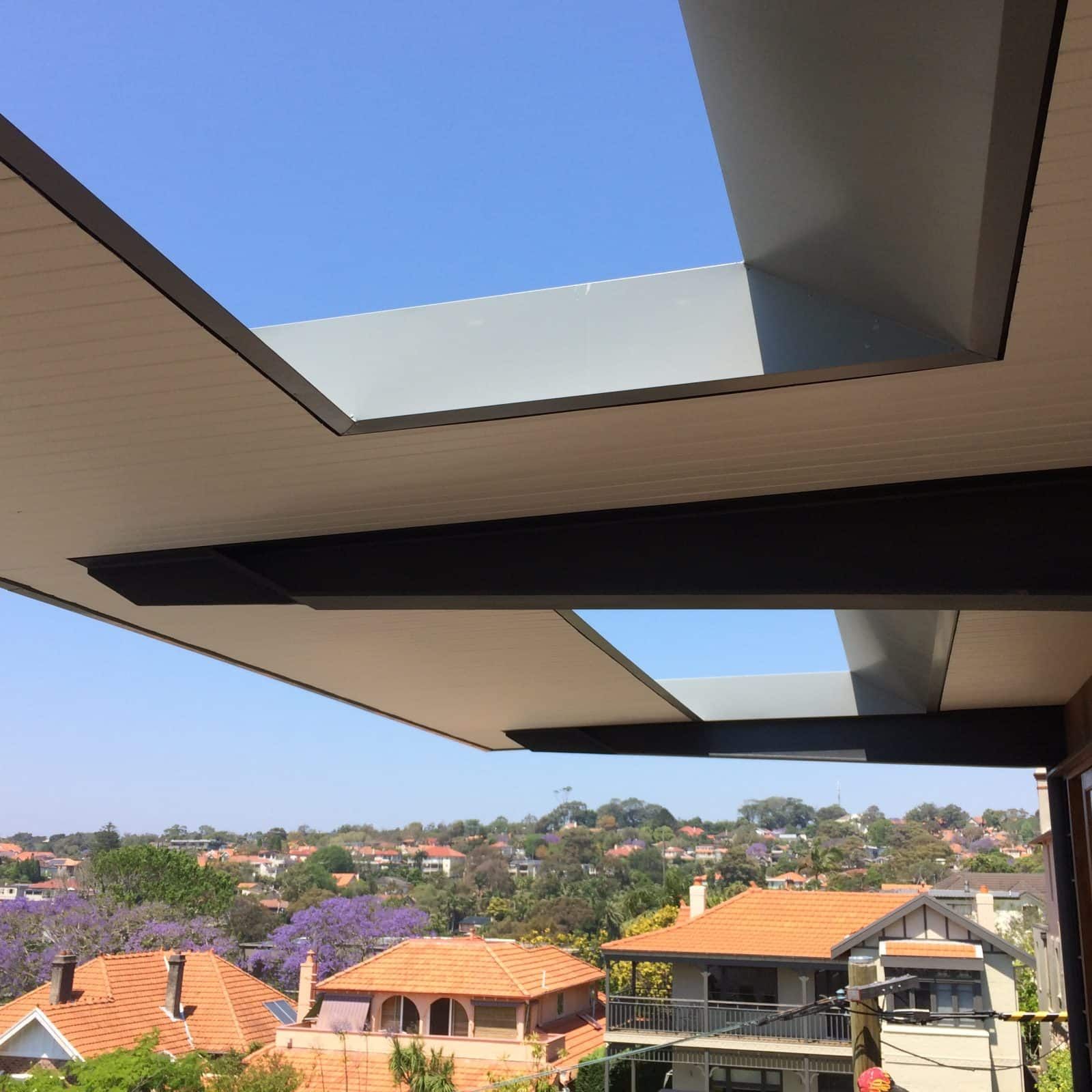 Modern, Geometric Outdoor Structure With Sky Openings — Highlander Metals in Bondi, NSW
