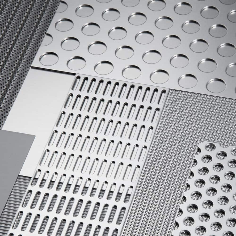 Assortment of Perforated Metal Sheets With Various Hole Patterns — Highlander Metals in Nowra, NSW