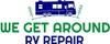Logo: Blue RV above green text "WE GET AROUND RV REPAIR".