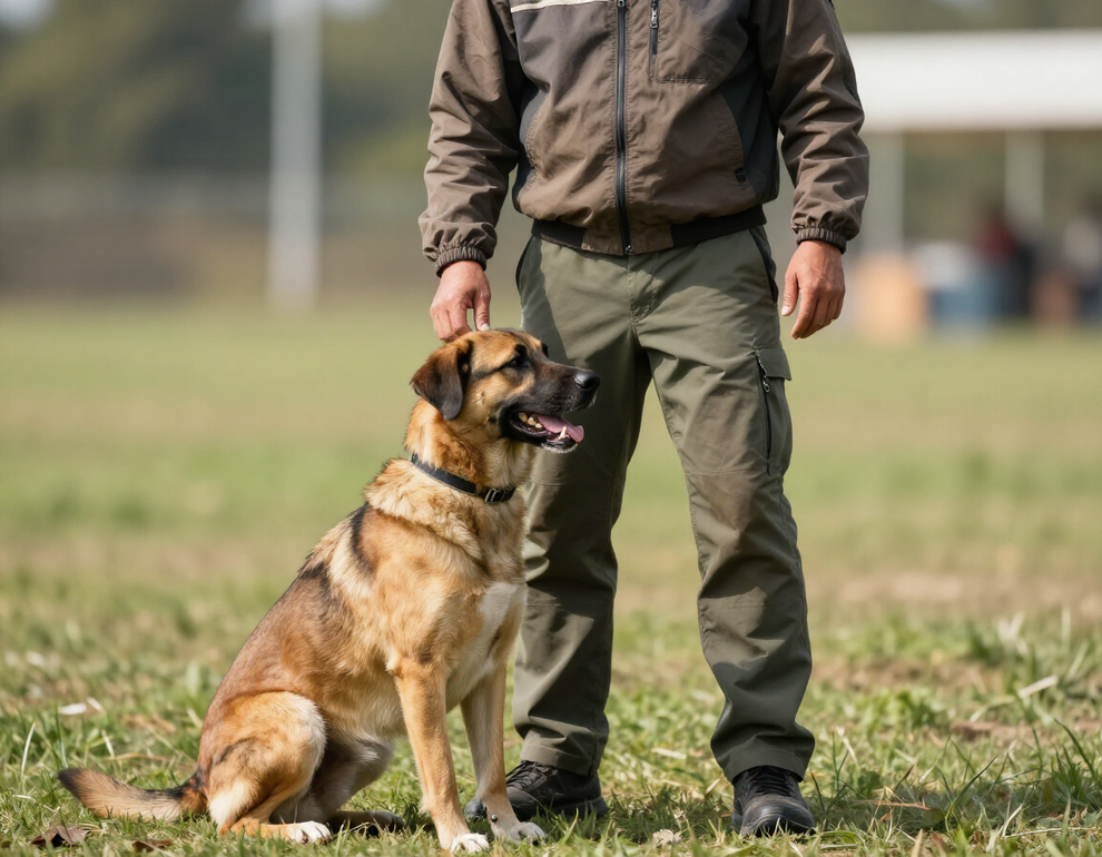 Entrenamiento canino profesional en sesión guiada