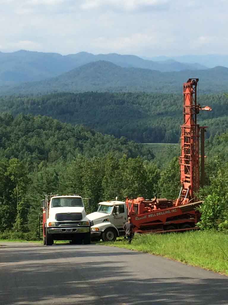 Trucks on work - Russell Well Drilling in Taylorsville, NC