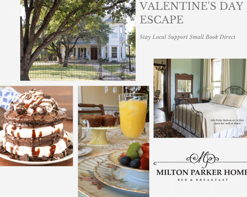 A collage of photos for valentine 's day escape at milton parker home